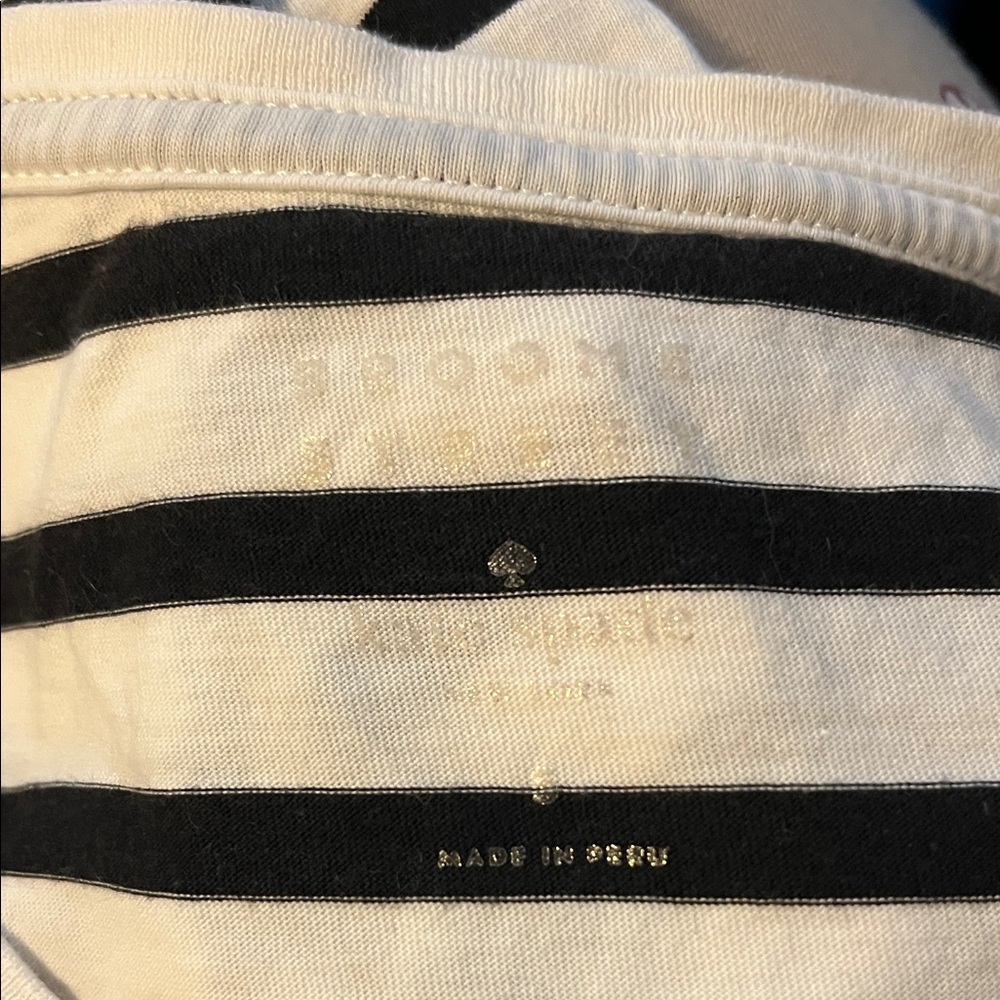 Kate Spade NY “Queen Bee” Striped Tee  - Black & White- Brooms Street collection - Picture 6 of 6
